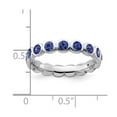 thumbnail image 2 of 3.5mm 925 Sterling Silver Bezel Polished Stackable September Crystal Ring Size 9 Stackable Ring for Women, 2 of 2