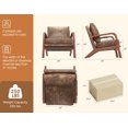 thumbnail image 6 of Wismestr Mid Century Modern Accent Chair with Pillow, Upholstered Arm Chair with Solid Wood Frame, Comfy Reading Chair for Living Room, Bedroom, Brown, 6 of 7