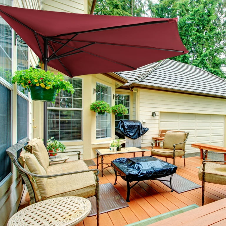 aluminum patio umbrella frame MF Studio 10ft Patio Umbrella 3 Tier Vented Outdoor Market Table Umbrella  with Crank and Tilt All Aluminum Frame Beige