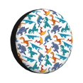 thumbnail image 1 of Fotbe Block Dinosaur Funda de Llanta de Repuesto con Estampado, Engrosada, Ajuste Universal para Jeep, Remolque, RV, SUV, Camión-16 inch, 1 of 6
