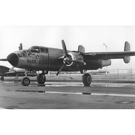 Mitchell Base - LAMINATED POSTER A U.S. Air Force North American TB-25K-32-NC Mitchell, which was based at Logan Airport, Massachuset Poster Print 24 x 36