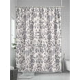 thumbnail image 5 of Haze Blue Leaf Long Shower Curtain Set, Waterproof Shower Curtains for Bathroom, Retro Farmhouse Plant Floral Branch Washable Fabric Cloth Bath Curtain for Bathtub Decoration with Hooks 72x84 Inches, 5 of 6