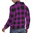 thumbnail image 3 of Hoodies for Men - Purple black plaid A Long Sleeve Comfrt Men'S Fashion Hoodies & Sweatshirts, Sweatshirts for Men Hoodies Pullover Clothing Clothes with Pouch, 3 of 7