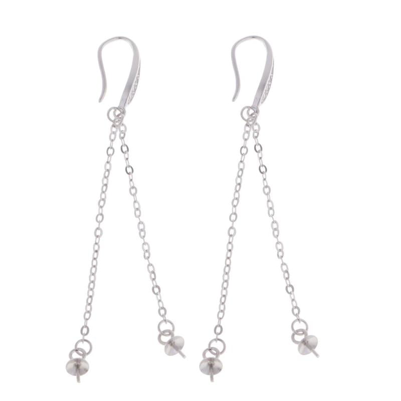 1 Pair Sterling 925 Silver Bead Cup Pegs Jewellery Findings Earring Fittings Cap 