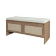 thumbnail image 5 of Atumcto Entryway Storage Bench with Cushion, Rattan Door Shoe Cabinet with Storage for Hallway, Living Room, Natural, 5 of 9