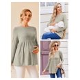 thumbnail image 6 of Ekouaer Womens Maternity Tops Long Sleeve Pregnancy Tunic Blouses Crew Neck Ribbed Shirts Pregnant Clothes, 6 of 6
