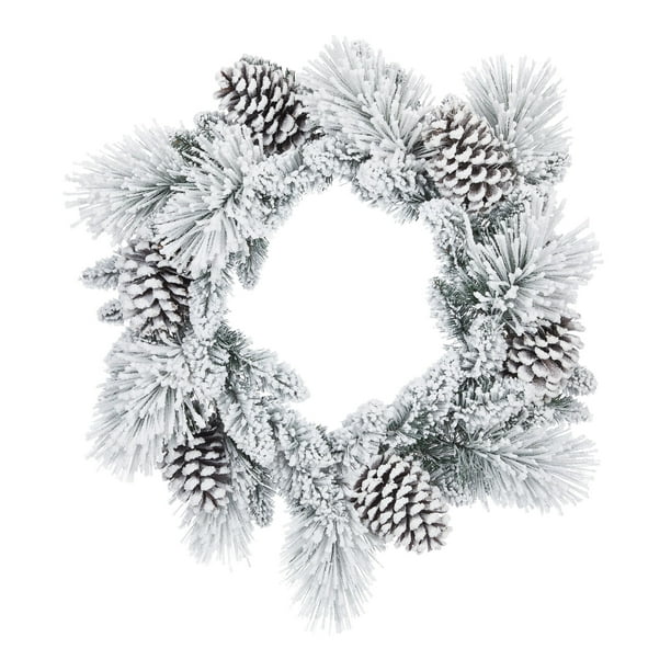 Holiday Time Colorado Flocked Un-Lit Wreath, 24"