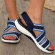 thumbnail image 1 of Sandalias cruzadas elásticas para mujer, zapatillas de verano, zapatos de playa con tacón de cuña para ocio Wmkox8yii  sa3840, 1 of 5