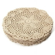 12Pcs Vintage Cotton Mat Round Hand Crocheted Lace Doilies Flower Coasters Lot Household Table Decorative Crafts Accessories