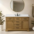 thumbnail image 2 of Design Element Milano 54" Single Sink Oak Bath Vanity with White Quartz Top, 2 of 16