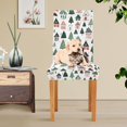 thumbnail image 4 of Yayeee 2 Pack Dining Chair Covers Stretch Parson Chairs Slipcovers Seat Protector, Orange Christmas House, 4 of 6