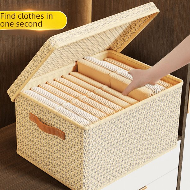 Caja de almacenamiento de ropa, colcha, caja de almacenamiento plegable de tablero engrosado con tapa, artefacto de almacenamiento de pantalones, almacenamiento de dormitorio en casa