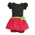 thumbnail image 2 of Bonnie Bébé Bébé-Filles Bébé Noir Point à Néon Rose Robe à Volants Cils, 18 Mois, 2 of 2
