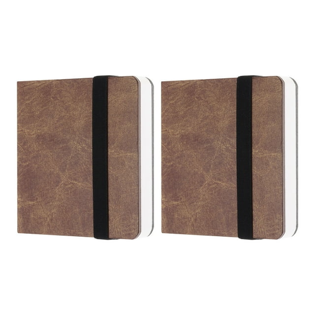 Diario de Acuarela Uxcell 48 Hojas (2 Pcs) 4x4" Cuadernos de Bocetos Líneas Gruesas Café