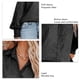 thumbnail image 4 of Camisa de manga larga con solapa Camisa con botones lavable a máquina suelta de fibra de poliéster de moda para mujer Negro XL, 4 of 5