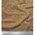 thumbnail image 1 of Soimoi Tissu Popeline de Coton Imprimé Feuilles & Roses au Mètre 56 Pouces de Large, 1 of 5