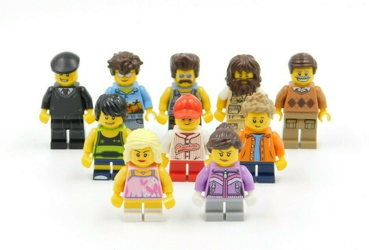 Lego Man Male Boys Gentlemen w/ Accessory Random Town City Minifigures Lot  of 5