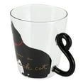 thumbnail image 3 of Taza de gato para café, leche, té, agua, botella para niños, transparente, resistente al calor, reutilizable (gato negro), 3 of 14