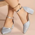thumbnail image 2 of NOKIO Women's Closed Pointed Toe Low Chunky Heels Pumps Ankle Strap Wedding Business Dressy Shoes Womens Low Mid Square Heel Ankle Strap Sandal Ladies Pointed Toe Shoes Heels, 2 of 7