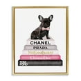 thumbnail image 5 of Stupell Industries Book Stack Fashion French Bulldog Metallic Gold Framed Floating Canvas Wall Art, 24x30, by Amanda Greenwood, 5 of 5