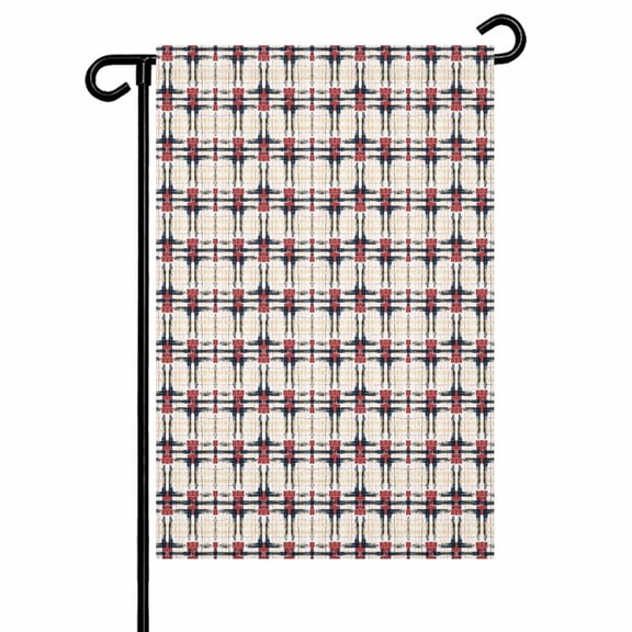 Garden Flag Double-Side Printed House Flag Red Check Yard Flag Yellow Buffalo Plaid Welcome Banner Decor Outdoor Holiday Decorations 12*18in