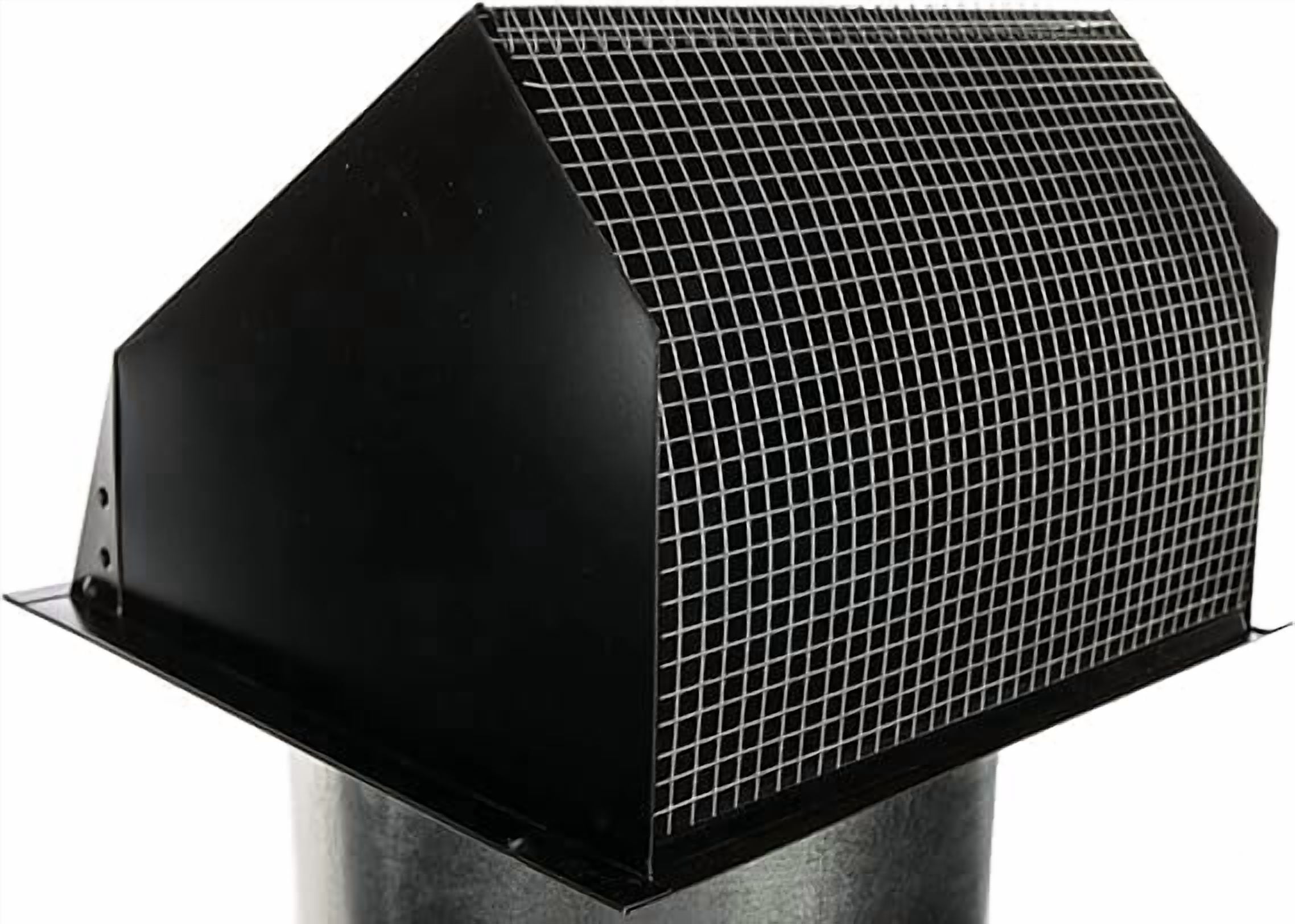 RDP Hooded Wall Vent with Screen and Damper (6 Inch, Black)