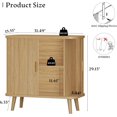 thumbnail image 2 of Xixini Sideboard Buffet Cabinet with Sliding Door, 31.5" Wide Fluted Modern Accent Cabinet with Adjustable Shelves, Wood Coffee Bar Buffet Console Table for Kitchen, Dining Room, Living Room, Oak, 2 of 16