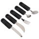 thumbnail image 3 of 5pcs utensilios para el hogar manejo negro de goma ancla cucharas de horquilla de acero inoxidable para hogar, 3 of 7