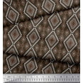 thumbnail image 3 of Soimoi Brown Rayon Fabric Diamond & Triangle Geometric Printed Craft Fabric by the Yard 58 Inch Wide, 3 of 3