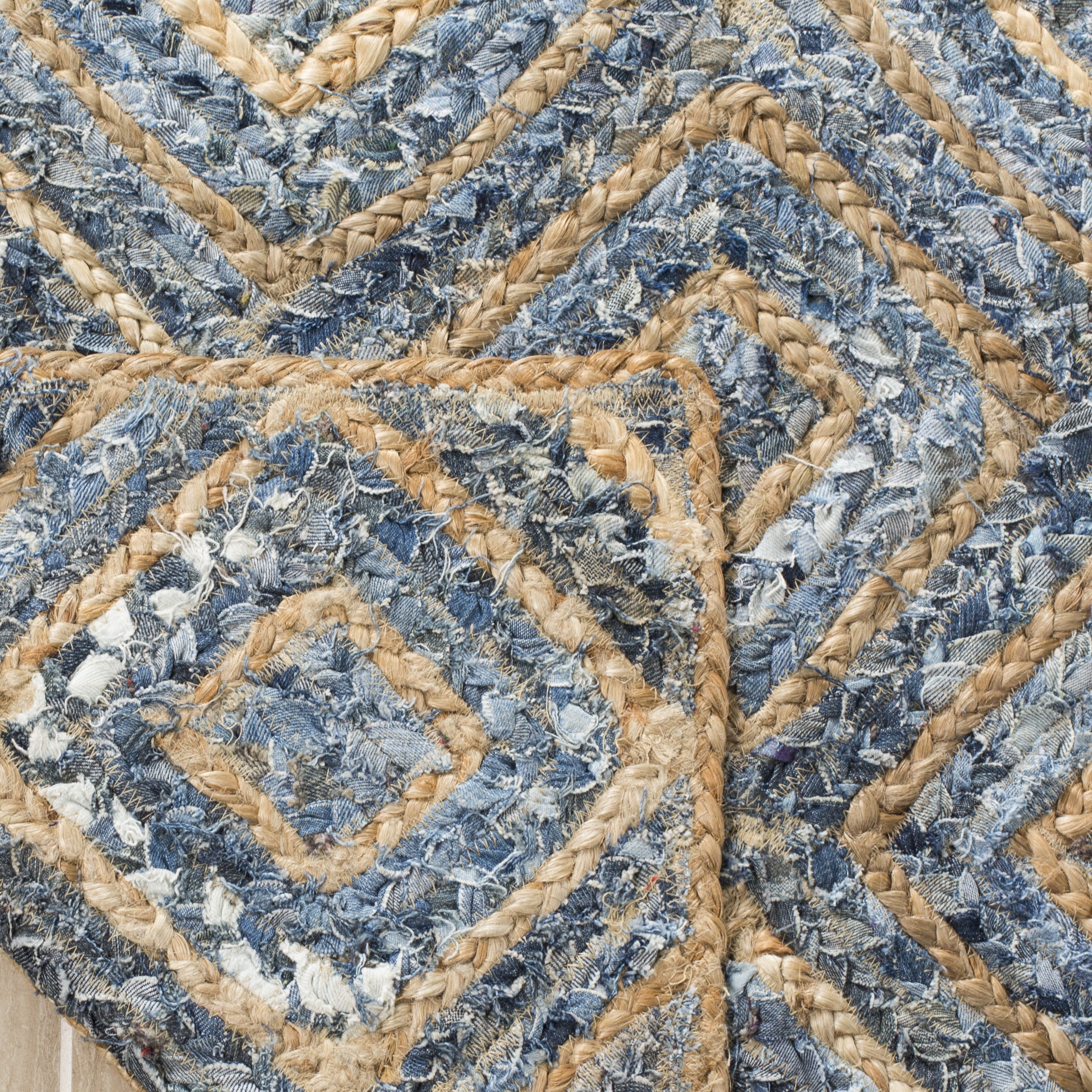 SAFAVIEH Cape Cod Alayna Geometric Area Rug, Natural/Blue, 11' x 15'