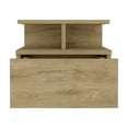 thumbnail image 4 of Floating Nightstand 12"H, Wall Mounted with Single Drawer and 2-Tier Shelf, Macadamia, 4 of 5