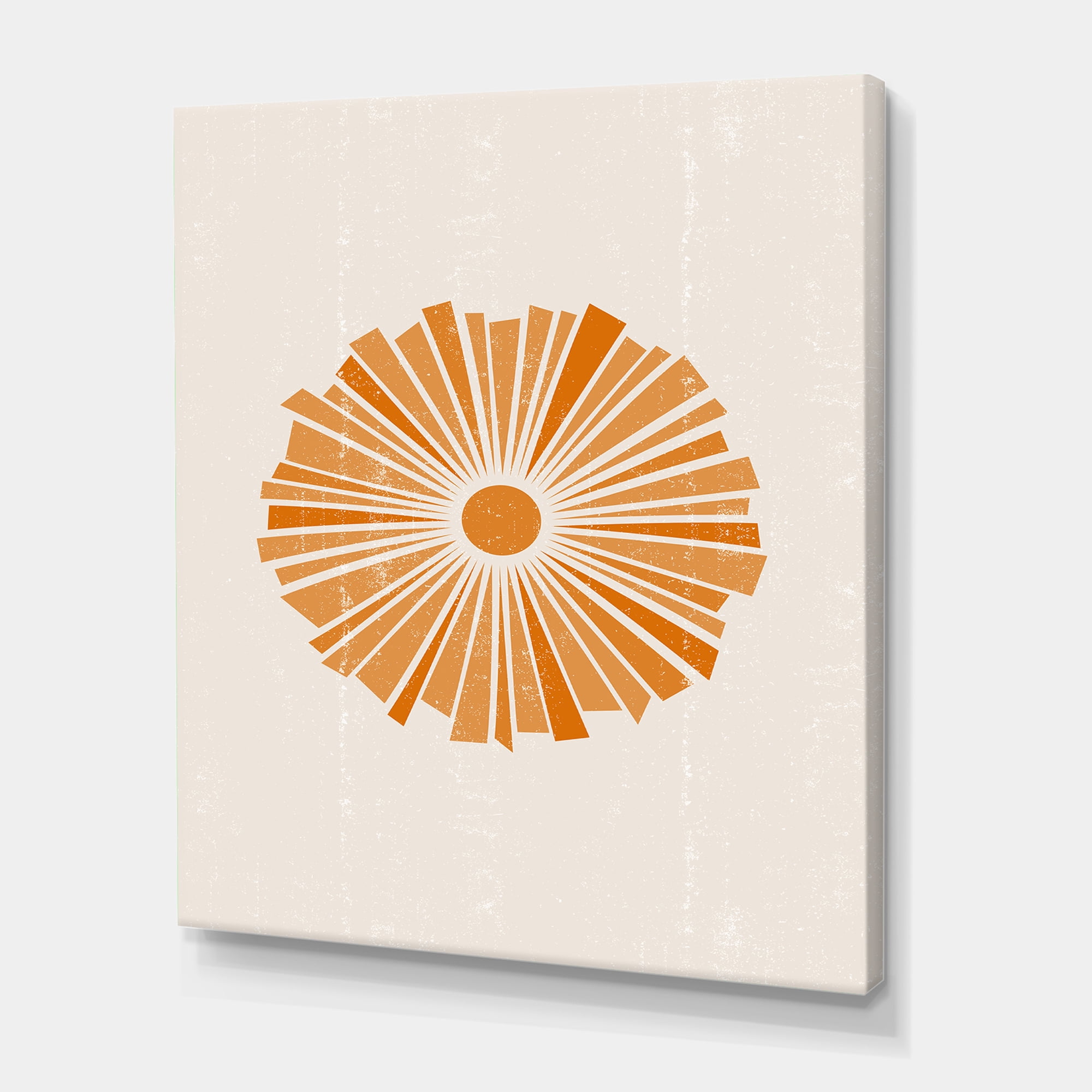 Designart ' Orange Radiant Sun I ' Modern Canvas Wall Art Print
