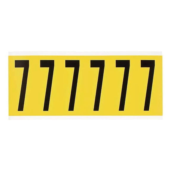 Brady Number Label,7,1-1/2 in. W x 3-1/2 in. H 3450-7