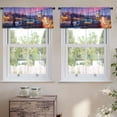 thumbnail image 2 of LALILO Kitchen Curtain Valance Old Town And Castle Night Rod Pocket Window Curtain 52"x 18" Set of 2, 2 of 5