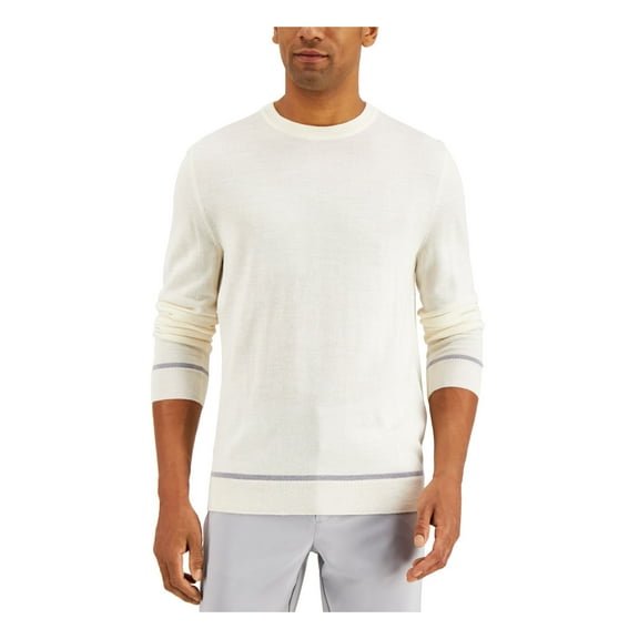 ALFANI Mens Ivory Crew Neck Classic Fit Pullover Sweater XL