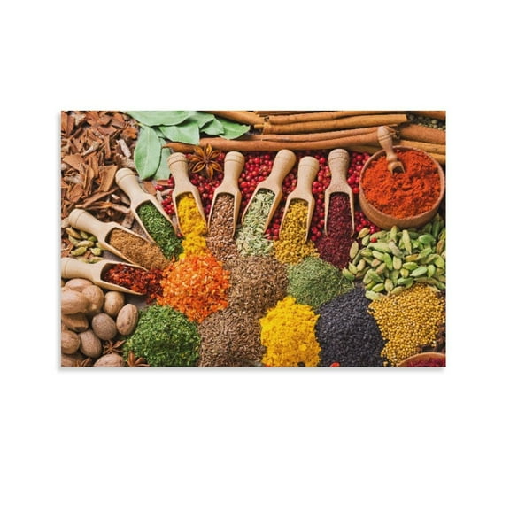 Colorful Spices Poster Decorative Painting Canvas Wall Art Living Room Posters Bedroom Painting,Unframe-style,16x24inch(40x60cm)