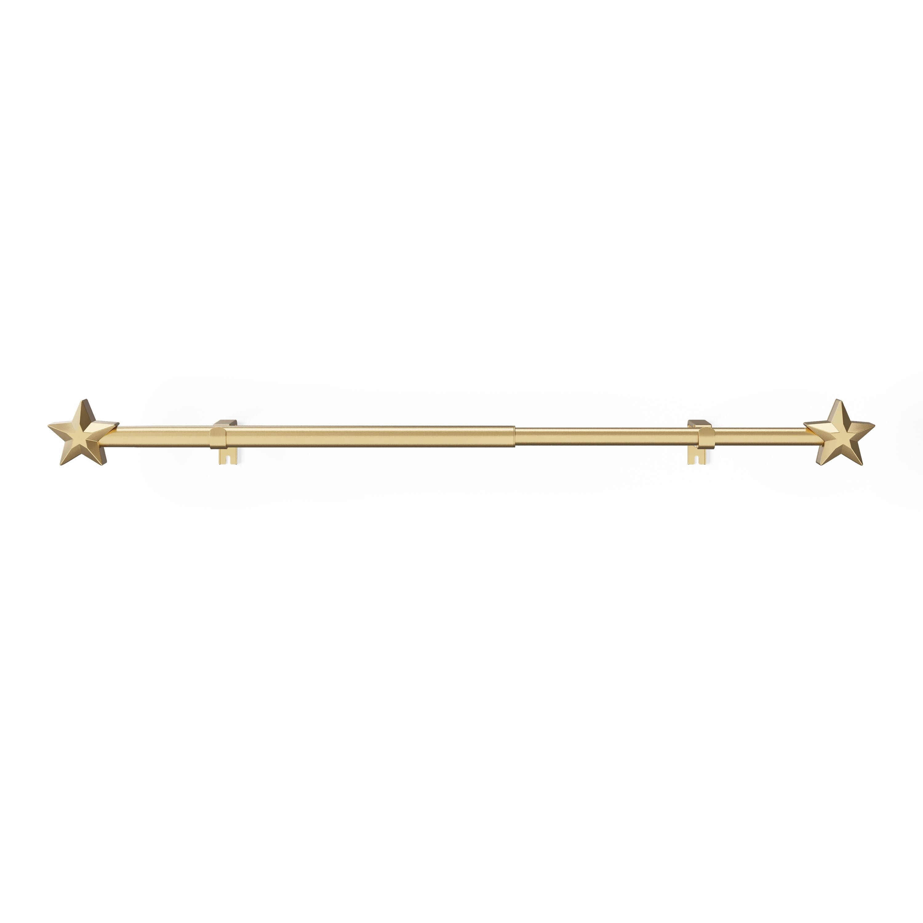 Mainstays Kids 3/4" Gold Star Adjustable Single Curtain Rod, 28"-48"
