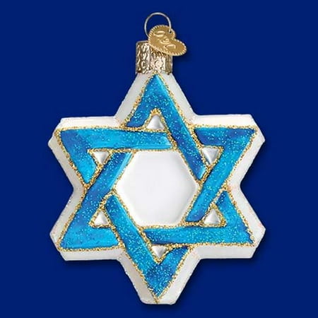 Jewish Boxes - Old World Christmas Jewish Star of David Glass Holiday Ornament FREE BOX 22033