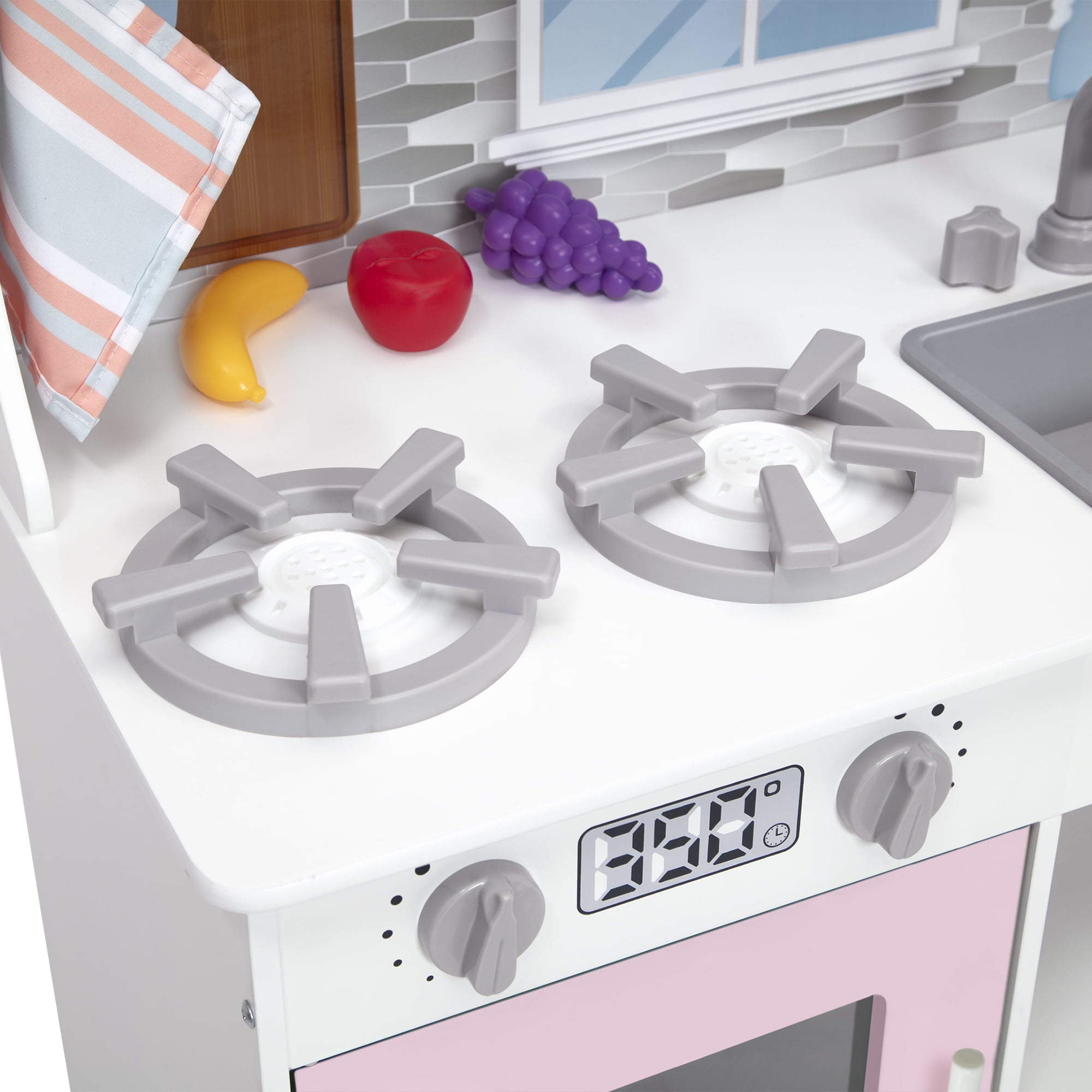 Delta Children Tiny Chef Play Kitchen Toy Playset Realistic Stove Burners Click Light Sounds Oven Sink Microwave 25 Accessories 5 Pots Pans 20 Pcs Fo