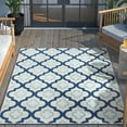 thumbnail image 6 of Well Woven Tangier 7'10" x 9'10" Indoor/Outdoor Moroccan Trellis Blue Area Rug, 6 of 10