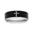 thumbnail image 3 of Mens Stainless Steel 8MM White Diamond Accent Cross Wedding Band, 3 of 5