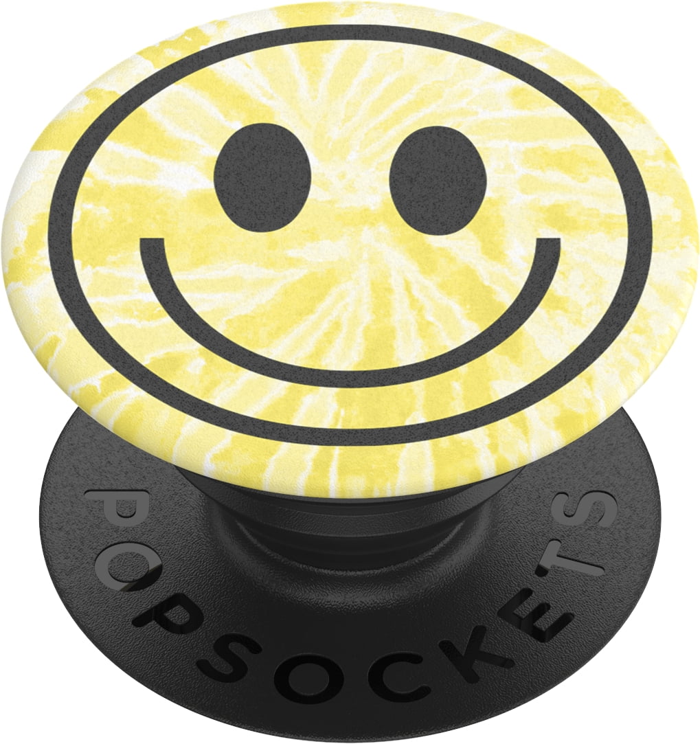 Popsockets Grip with Swappable Top for Cell Phones, PopGrip Tie Dye Smiley