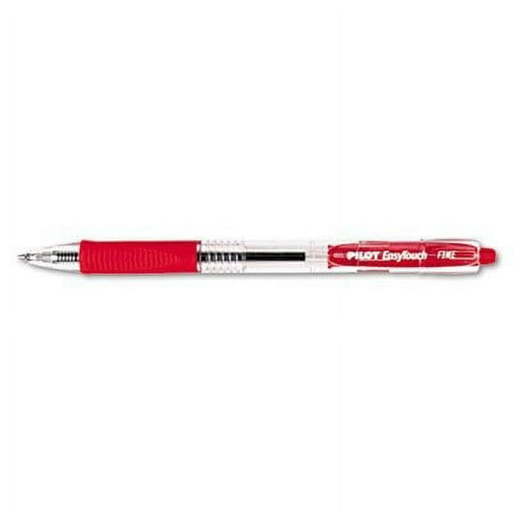 Pilot 32212 EasyTouch Retractable Ball Point Pen, Red Ink, 0.7mm, Dozen