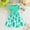 Green, variant on Little Girls Cotton Bowknot Ribbed Dress Ruffle Sleeves A Line Dress, Sizes 3-7