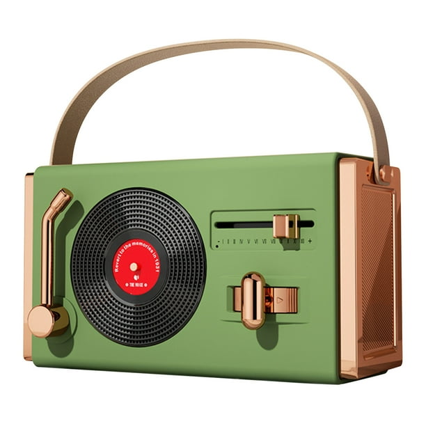 Altavoz Bluetooth de estilo retro, portátil, con sonido de alta definición para disfrutar en exteriores e interiores. Compatible con USB, ideal para la decoración de la sala de estar y la