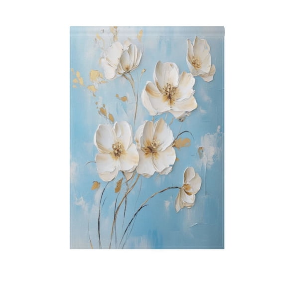 Elegant White Flowers Garden Flag Double Sided Outdoor Banners Yard Flags for Garden Home Holiday Decorations