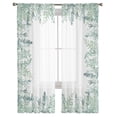 thumbnail image 7 of Sheer Curtains 96 inches Long, Watercolor Green Eucalyptus Leaves Abstract Art Plant Light Filtering Sheer Window Curtains Rod Pocket Voile Drapes for Bedroom Living Room, 52"W x 96"L 2 Panels, 7 of 7