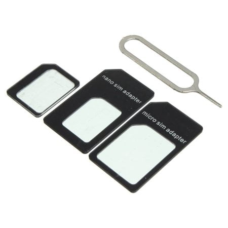 5 Pack Conversion Adapter Nano Sim Microsim Conversion Adapter For Iphone 5 4s 4 Nanoshimu Sim Card Ormicrosim Microsim Sim Card Sim Pin 4 Piece Set Black Walmart Com