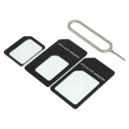 5-Pack Conversion adapter - Nano SIM MicroSIM Conversion adapter For iPhone 5 4S 4 Nanoshimu , SIM card orMicroSIM MicroSIM , SIM card + SIM pin 4-piece set -