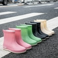 Slip Women's Rain Shoes Korean Version Solid Color Fashion Short Tube